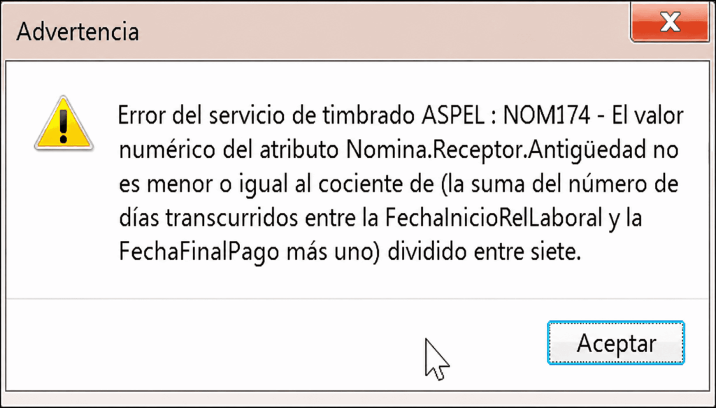 Error NOM174 is not a valid integer value