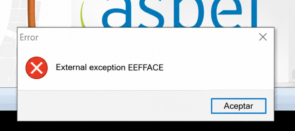 Error EXTERNAL EXCEPTION EEFFACE en Aspel SAE: causas y solución